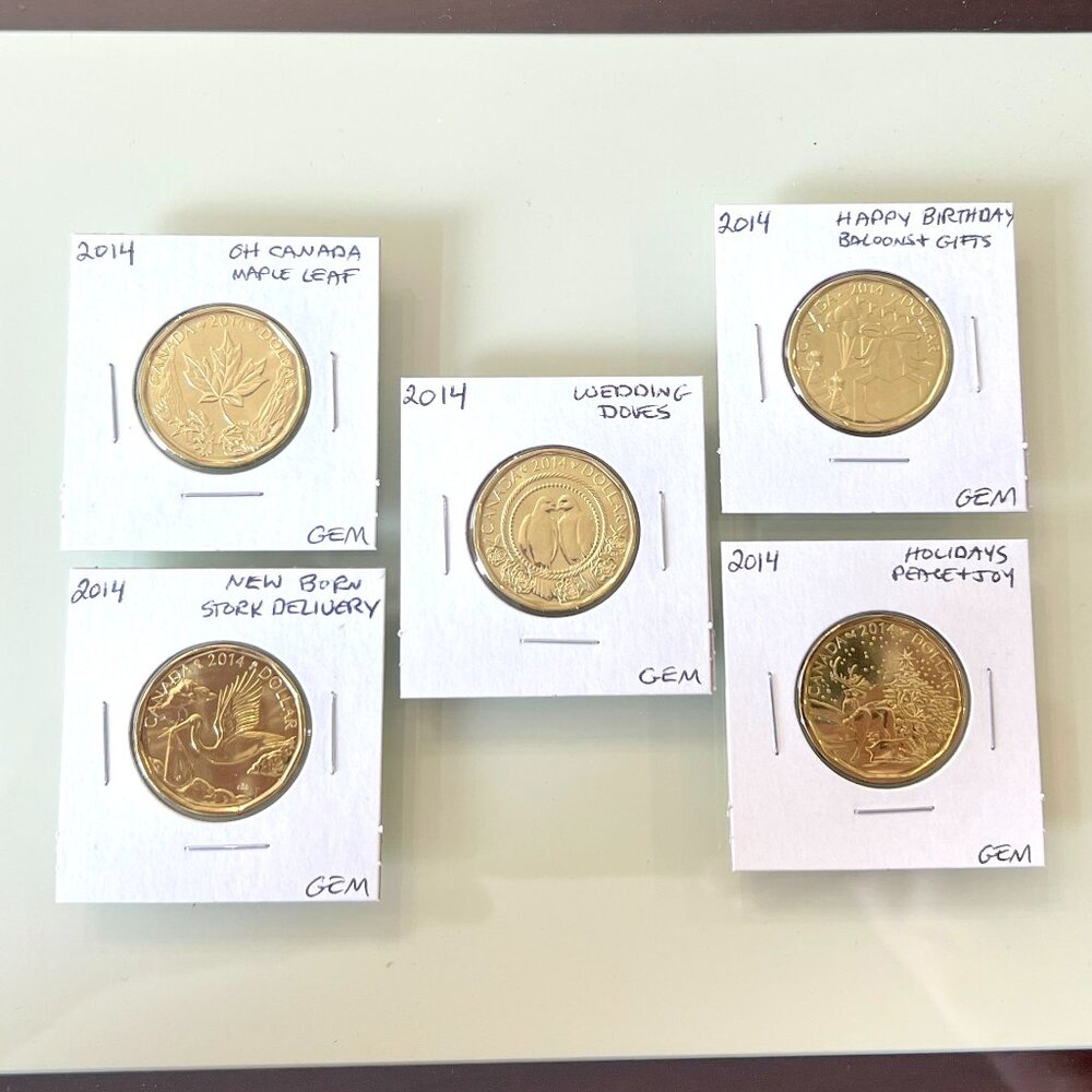 2014 O Canada, Wedding, Birthday, Newborn & Peace and Joy Special Strike Loonies
